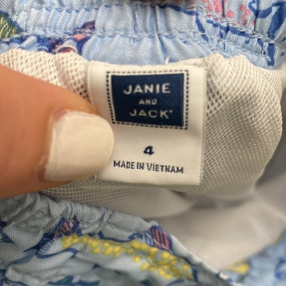 Janie and Jack Swim Trunks Sz 4 fish print - Picture 3 of 3